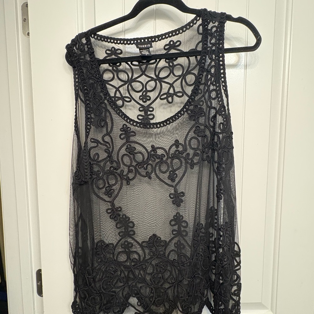 Torrid Black Graphic Embellished Tank Top